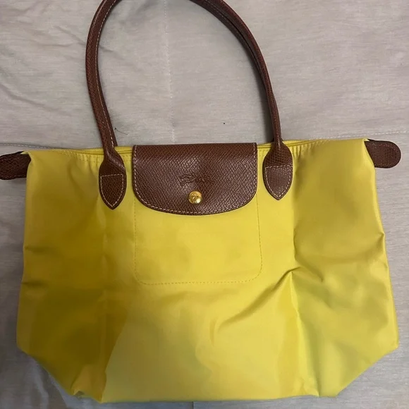 Longchamp Yellow and Brown Shoulder Bag - Picture 3 of 6